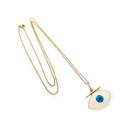 necklace steel gold long chain with eye1